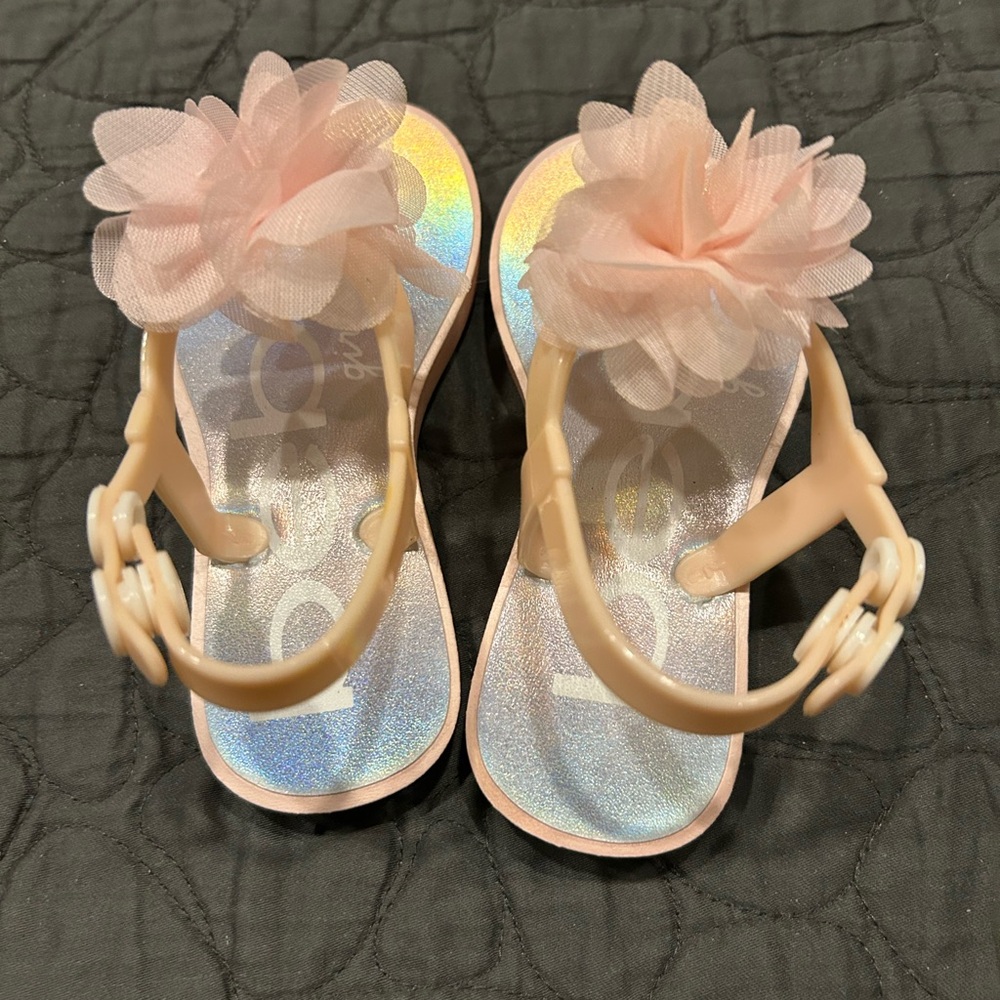Bebe Kids Pink Floral Sandals - Picture 3 of 7